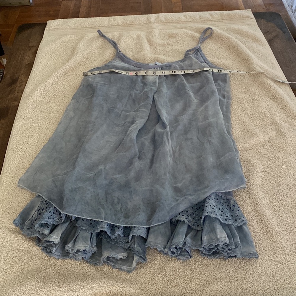 Made In Italy 100% silk stunning layered spaghetti strap mini dress - Picture 13 of 16